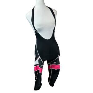 Voler Women's Pink and Black Cycling Bib Shorts Size Medium Made in USA